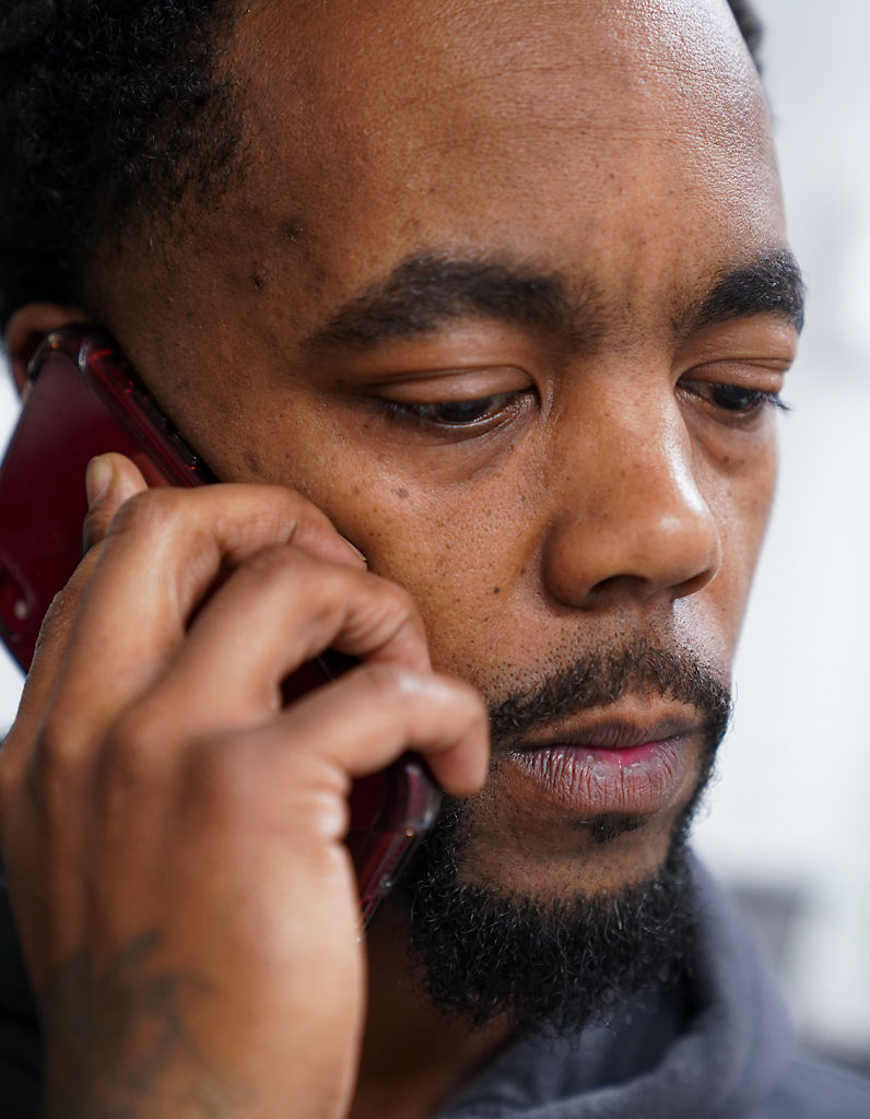 Dimetrious Woods makes a phone call